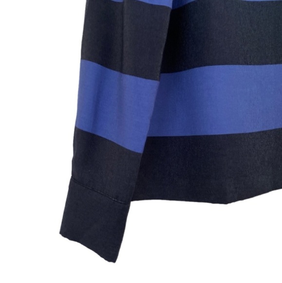 Banana Republic Metallic Shimmer Rugby Striped Blouse - Picture 7 of 12